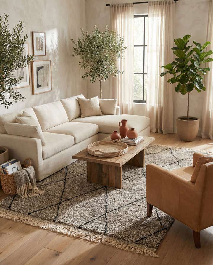 5' x 7' 8 Hand Knotted Moroccan Wool Rug