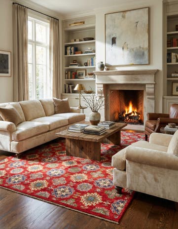 6' 7 x 9' 10 Hand Knotted Kazak Rug