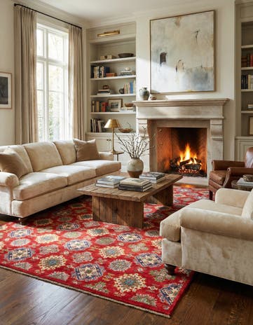 6' 7 x 9' 10 Hand Knotted Kazak Rug