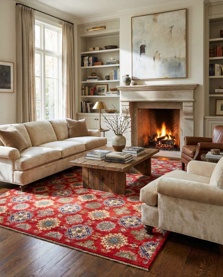 6' 7 x 9' 10 Hand Knotted Kazak Rug