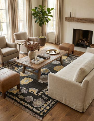8' x 10' 1 Hand Knotted Oushak Wool Rug