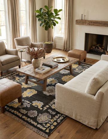 8' x 10' 1 Hand Knotted Oushak Wool Rug