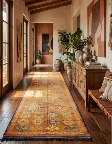5' 10 x 15' Hand Knotted Moroccan Wool Runner Rug