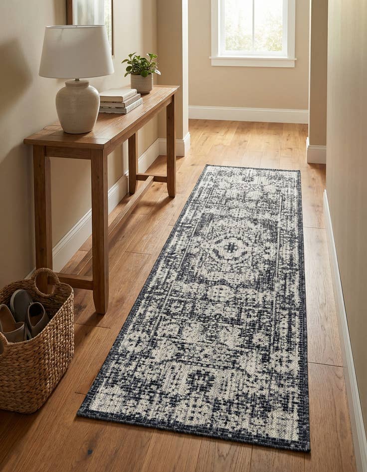 Detail image of 2' x 6'  Washable Traditional Indoor / Outdoor Runner Rug