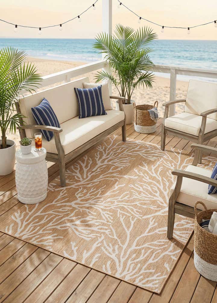 6' x 9' Easy-Clean Coastal Indoor / Outdoor Rug