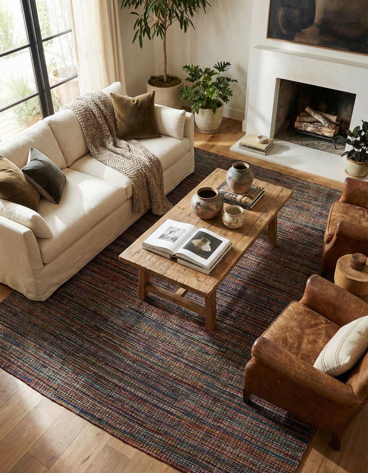 Detail image of  7' 10 x 9' 10  Hand Knotted Moroccan Wool Rug