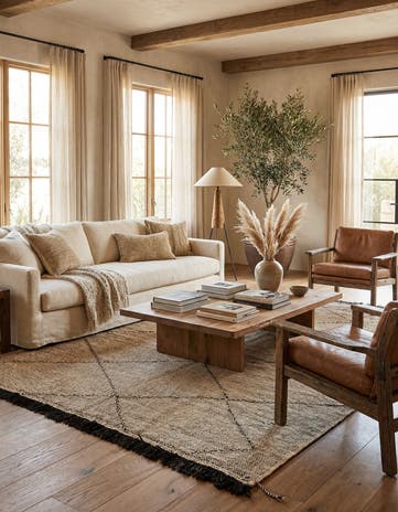 6' 1 x 7' 8 Hand Knotted Moroccan Wool Rug