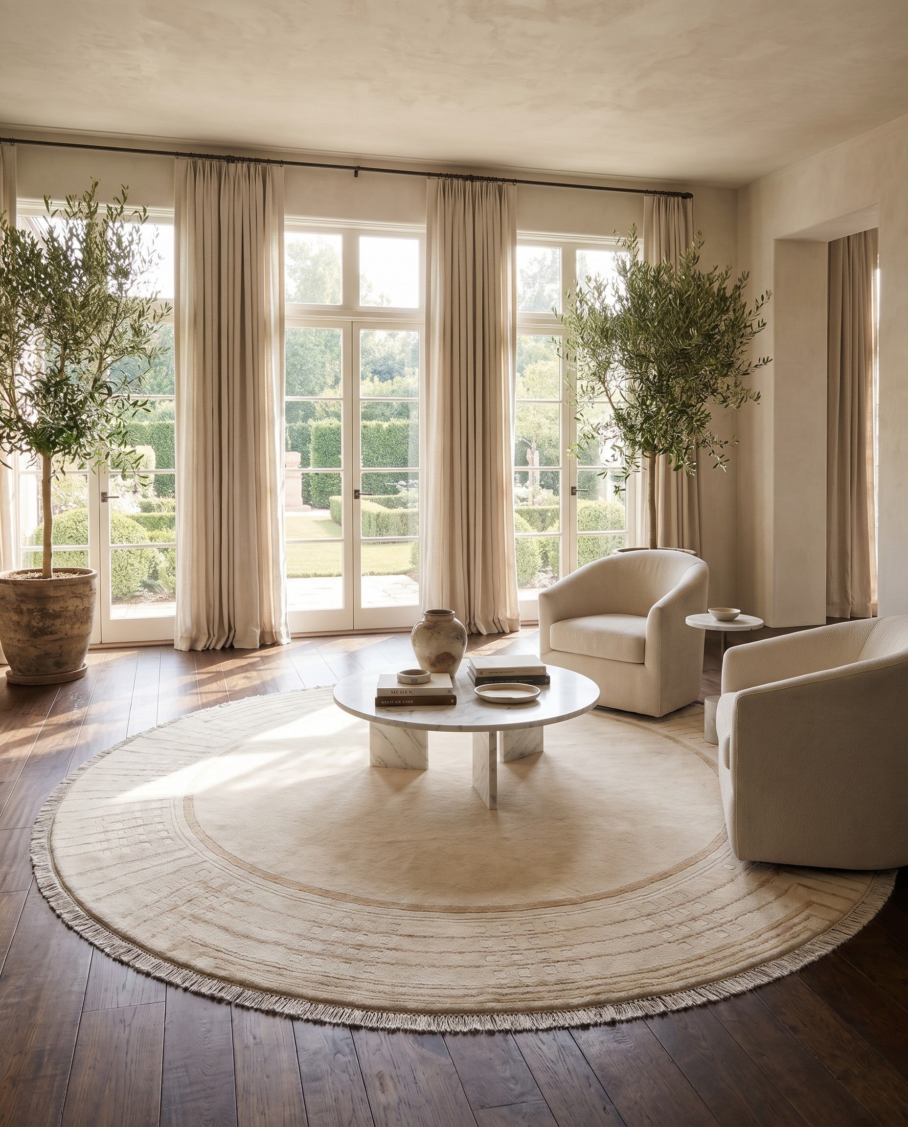 6' 7 x 6' 7 Hand Knotted Darya Round Rug