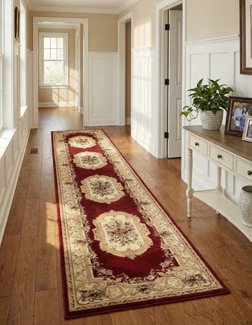 Red Chateau Runner Rug