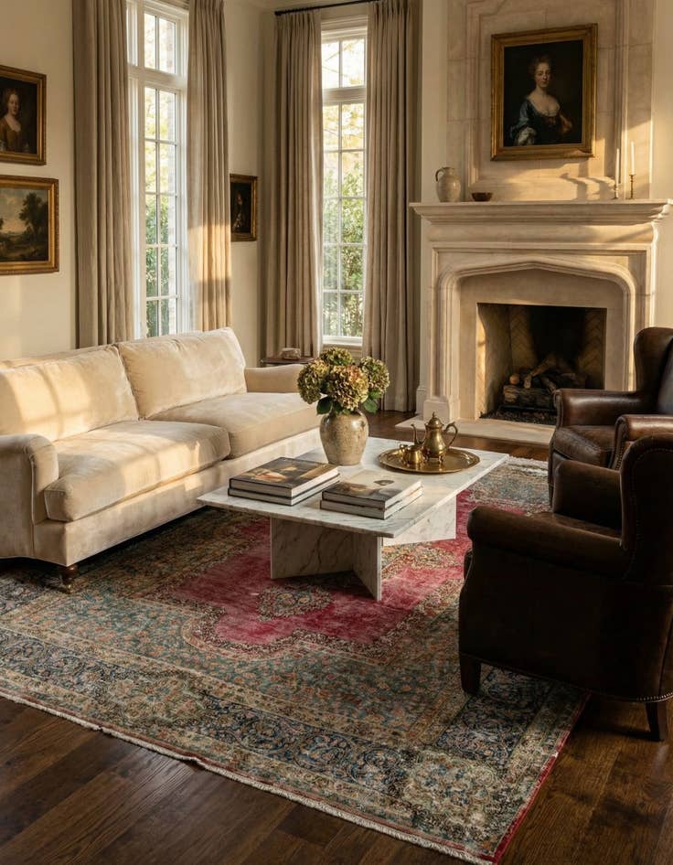 Detail image of 9' 4 x 13' 4  Hand Knotted Ultra Vintage Persian Wool Rug