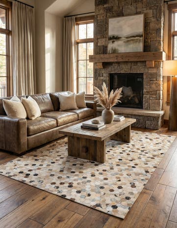 5' 4 x 7' 7 Cowhide Stocks Rug