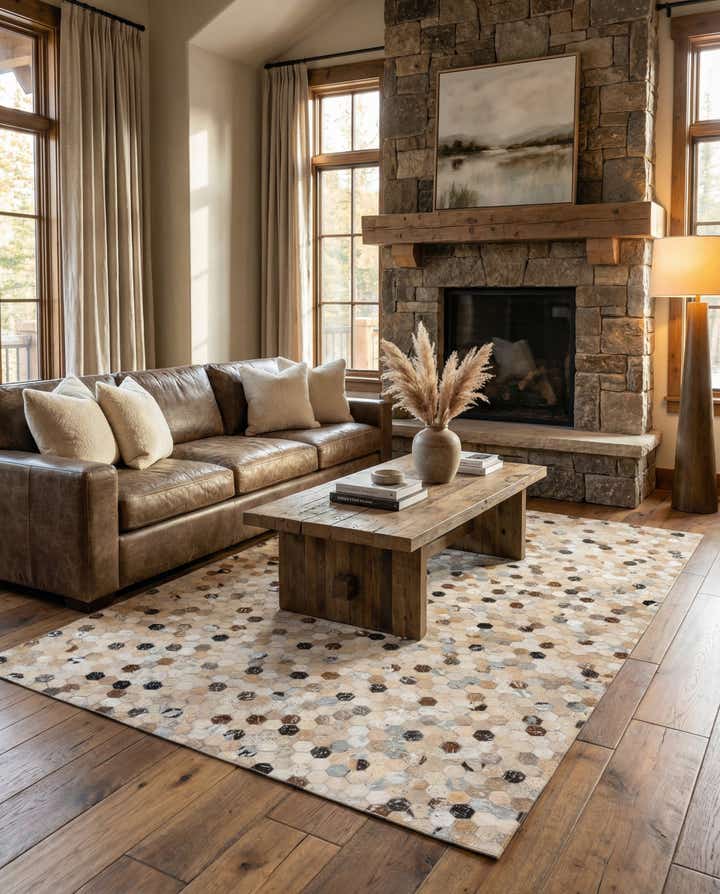 5' 4 x 7' 7 Cowhide Stocks Rug