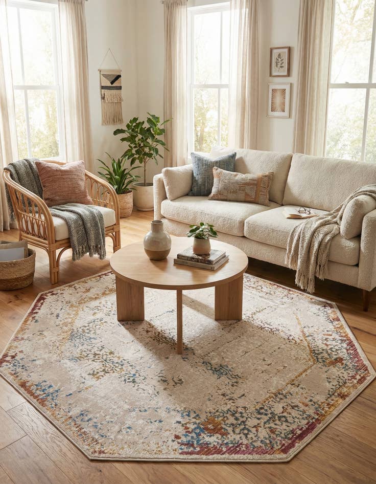 Detail image of 5' 3 x 5' 3 Deepa Octagon Rug