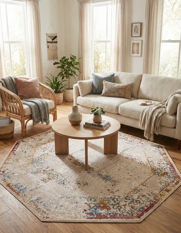 Ivory Deepa Octagon Rug