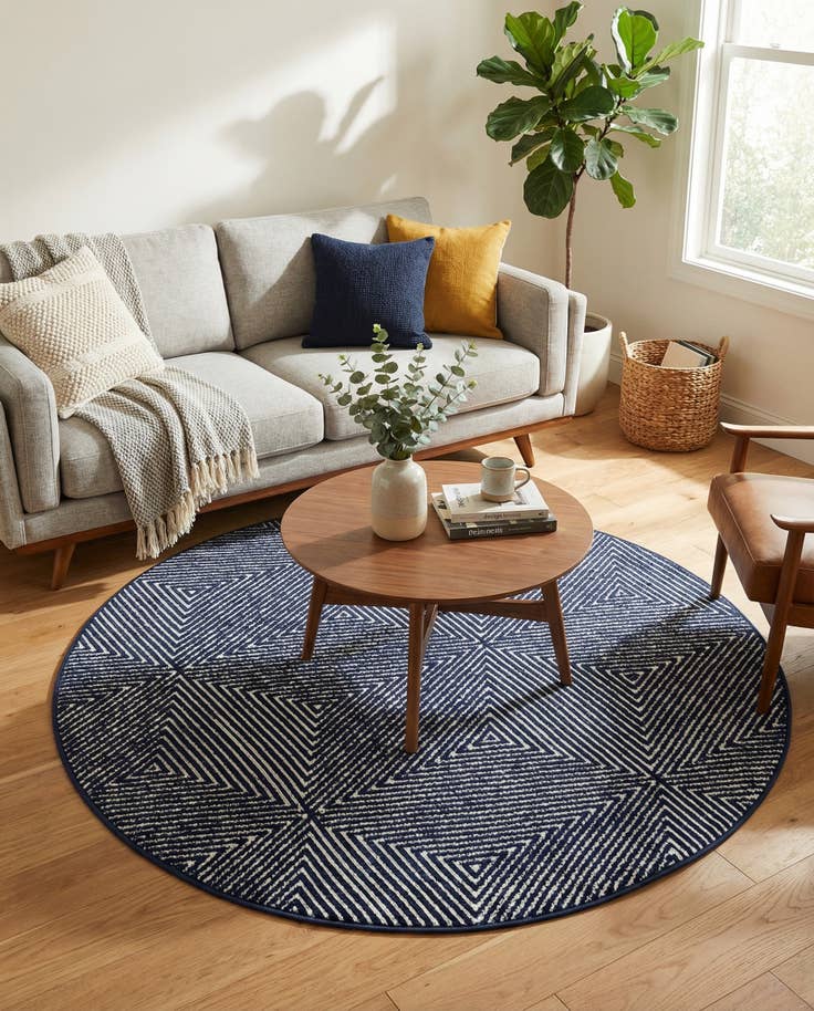 Detail image of 5' x 5' Easy-Clean Sabrina Soto Indoor / Outdoor Round Rug