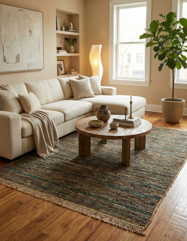 Detail image of 6' 3 x 9' 4  Hand Knotted Moroccan Wool Rug