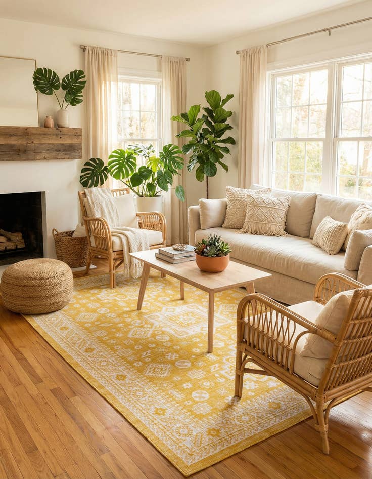 Detail image of 9' x 12' Easy-Clean Aztec Indoor / Outdoor Rug