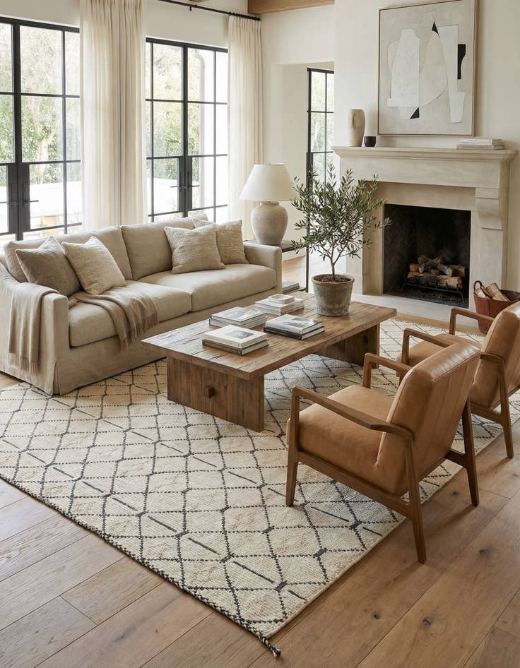 Detail image of 11' 10 x 14' 6  Hand Knotted Moroccan Wool Rug