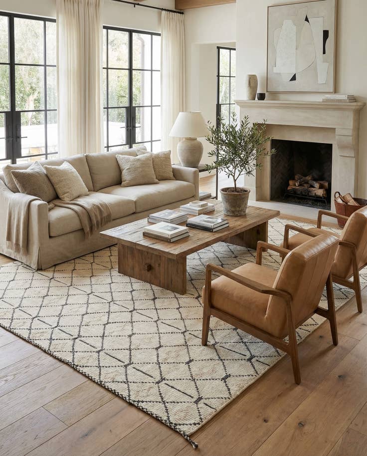 Detail image of 11' 10 x 14' 6 Hand Knotted Moroccan Wool Rug