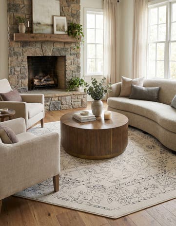 White Isabella Octagon Rug