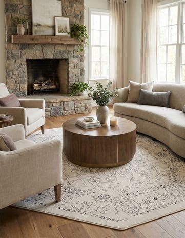 White Isabella Octagon Rug
