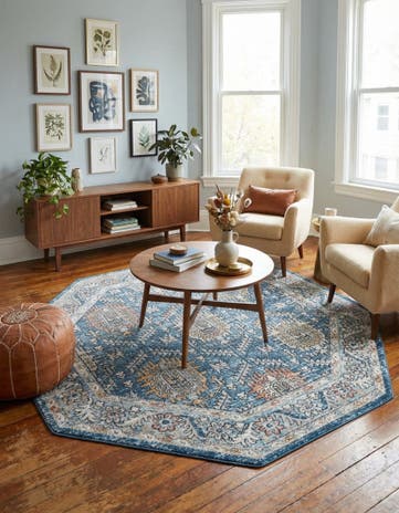 Blue Nyla Octagon Rug