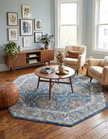 Blue Nyla Octagon Rug