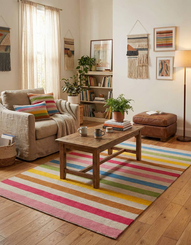 Detail image of  5' 2 x 8'  Hand Knotted Gabbeh Wool Rug