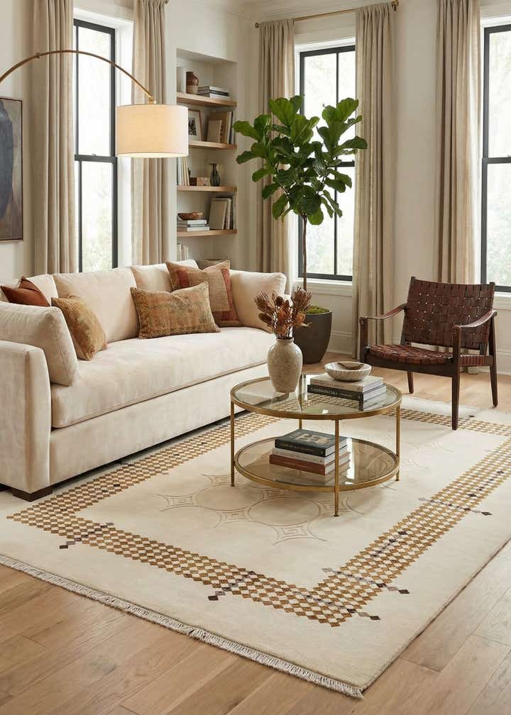 5' 7 x 7' 10 Hand Knotted Darya Wool Rug