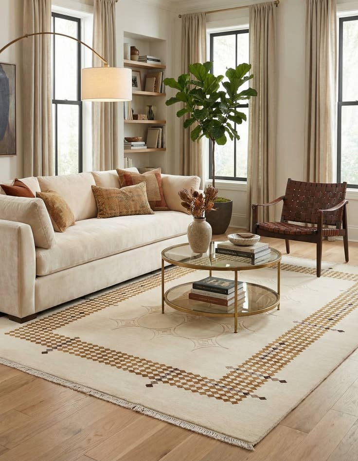 Detail image of 5' 7 x 7' 10 Hand Knotted Darya Wool Rug