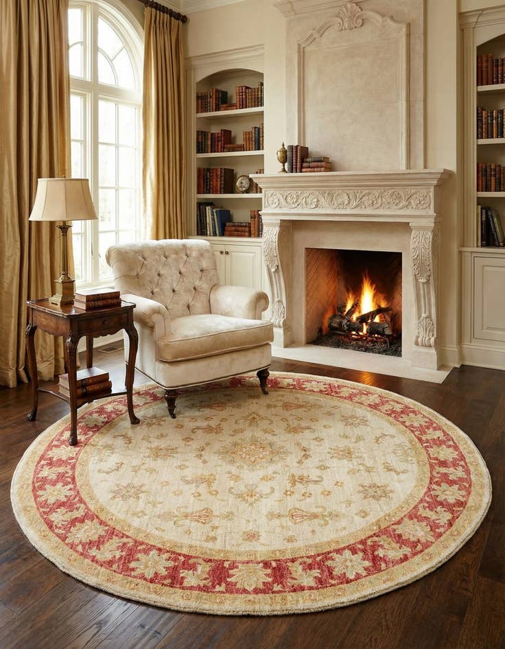 Detail image of 6' 6 x 6' 7 Kaizar Wool Round Rug