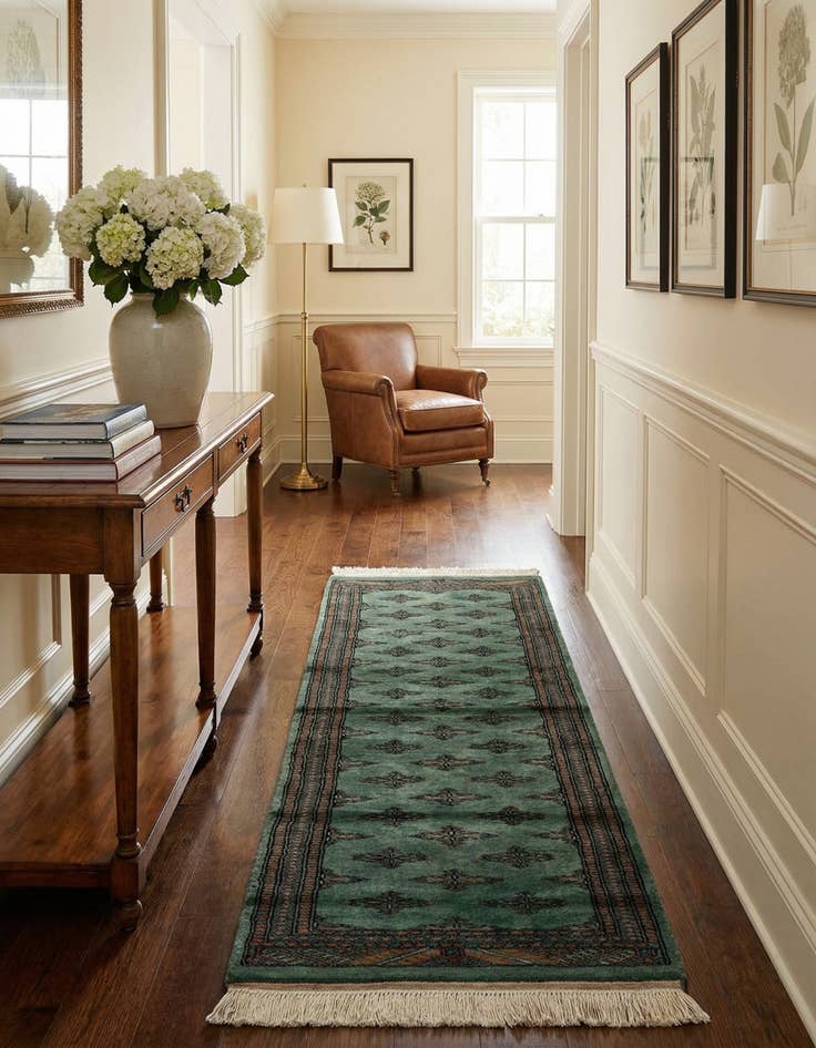 Detail image of 2' 1 x 6' 1  Hand Knotted Bokhara Oriental Wool Runner Rug