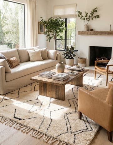 6' 10 x 9' 5 Hand Knotted Moroccan Wool Rug