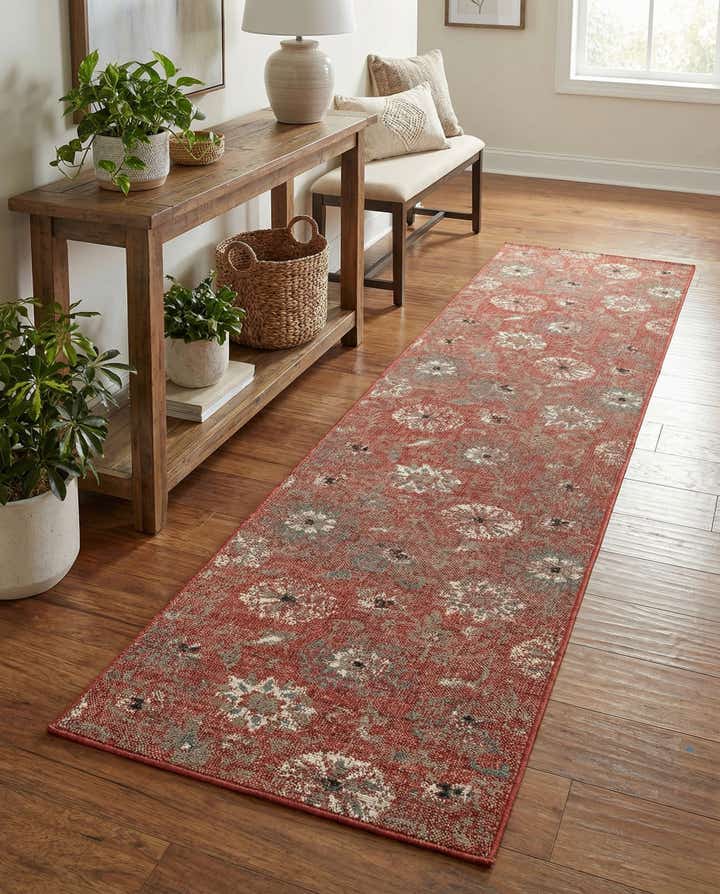 2' 7 x 12' Easy-Clean Botanical Indoor / Outdoor Runner Rug