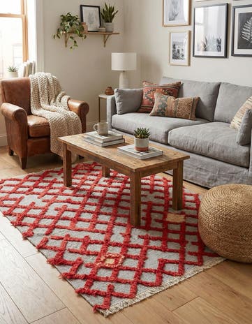 4' x 5' 6 Hand Knotted Moroccan Wool Rug