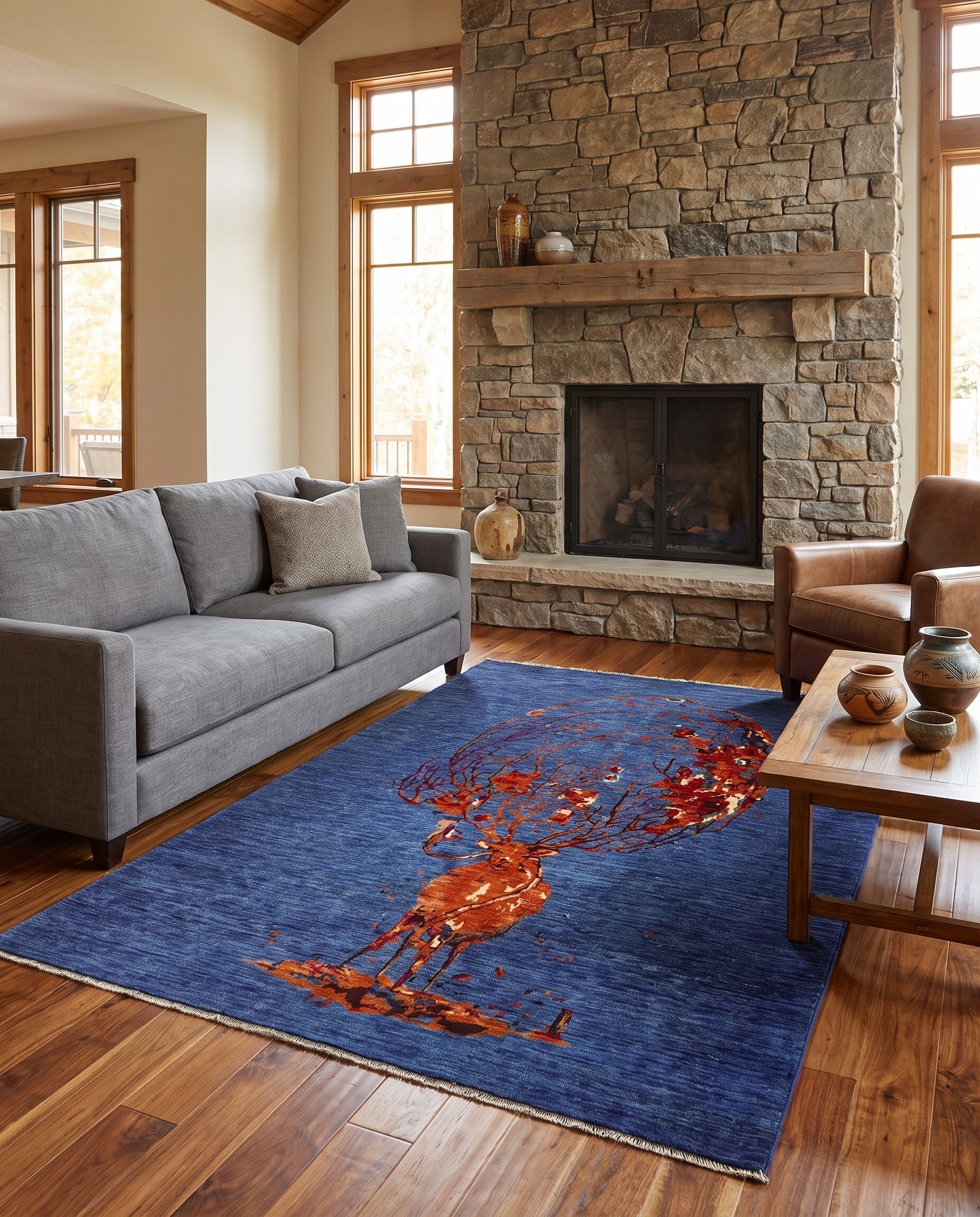 4' 11 x 6' 6 Hand Knotted Modern Ziegler Rug