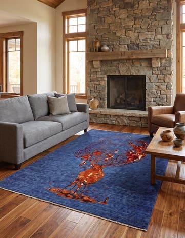 4' 11 x 6' 6 Hand Knotted Modern Ziegler Rug