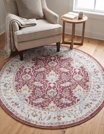 3' 6 x 3' 6 Washable Timeless Round Rug
