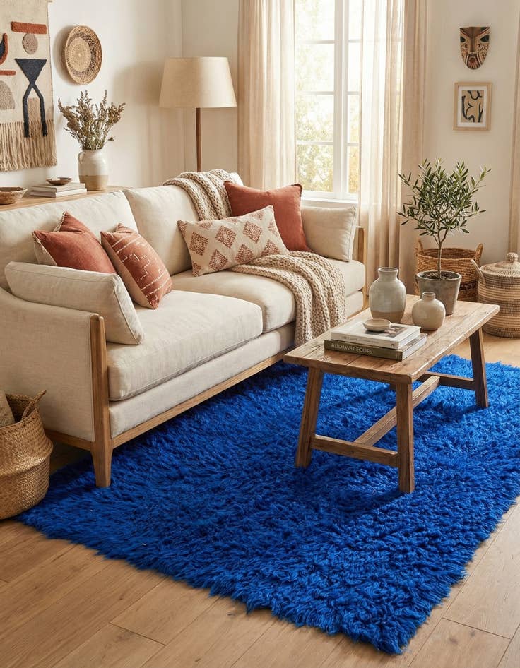 Detail image of 4' 3 x 6' 1  Hand Knotted Moroccan Wool Rug