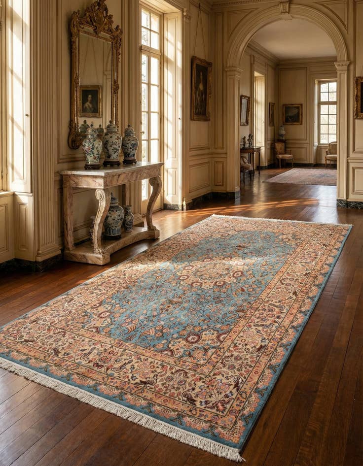 Detail image of 6' 8 x 9' 9 Tabriz Wool Runner Rug