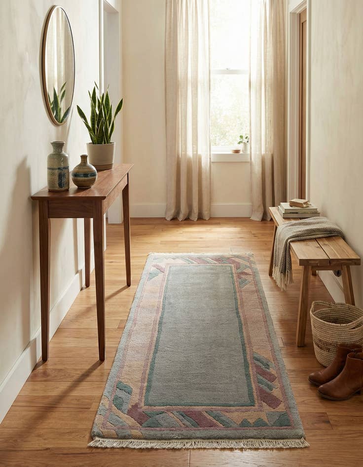 Detail image of  2' 3 x 4' 10  Hand Knotted Nepal Wool Runner Rug