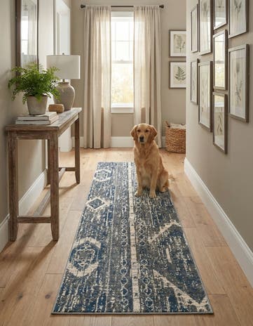 Blue Gray Oregon Runner Rug