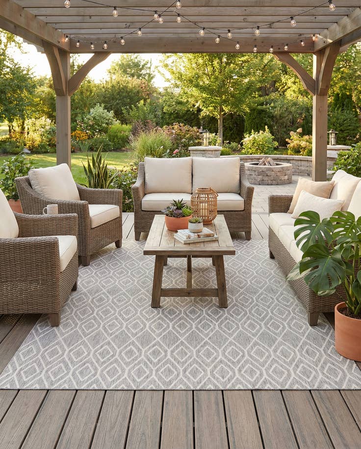Detail image of 9' x 12' Easy-Clean Jill Zarin Turks and Caicos Indoor / Outdoor Rug