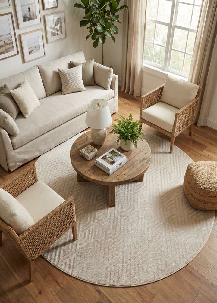 8' x 8' Easy-Clean Sabrina Soto Hudson Indoor / Outdoor Round Rug