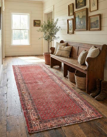 3' 5 x 9' 9 Hand Knotted Ultra Vintage Persian Wool Runner Rug