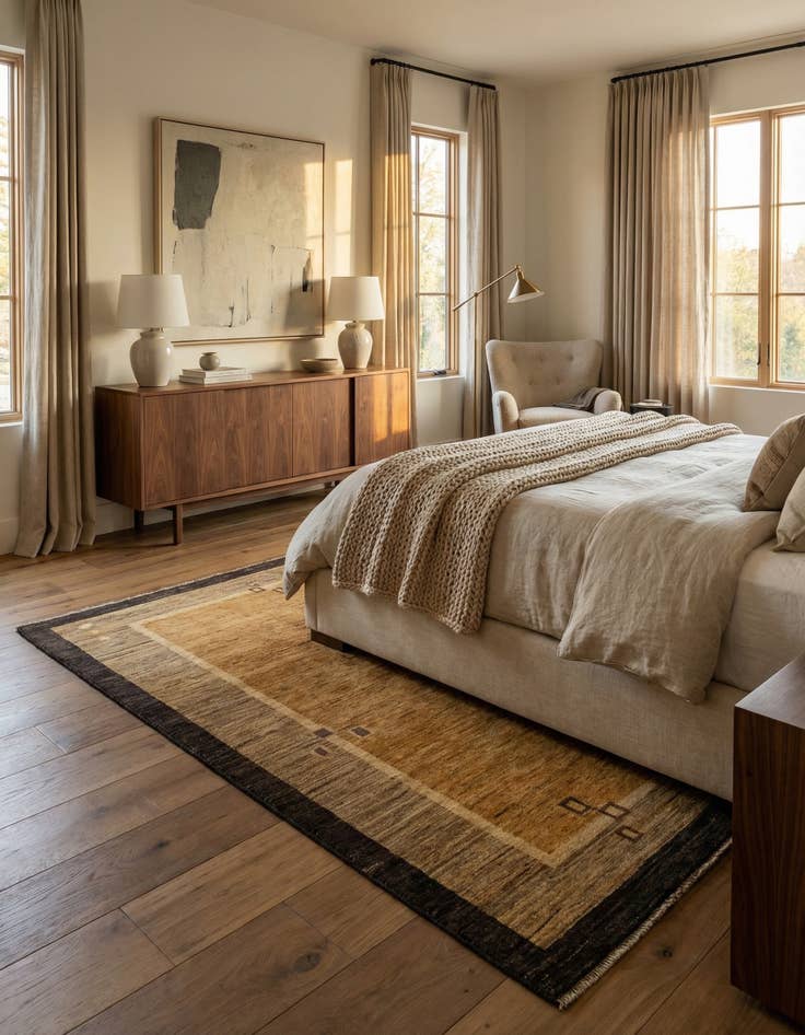 Detail image of  4' 10 x 6' 5  Hand Knotted Modern Ziegler Rug