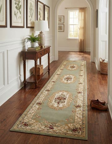 Green Chateau Runner Rug
