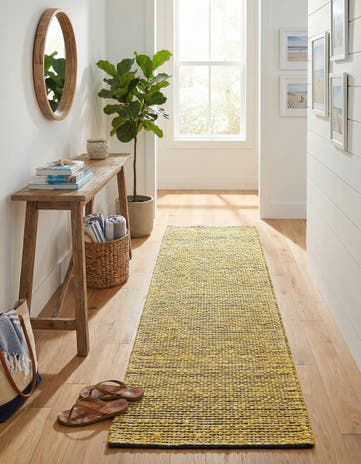 2' 7 x 10' Hand Woven Seaside Pearl Jute Runner Rug