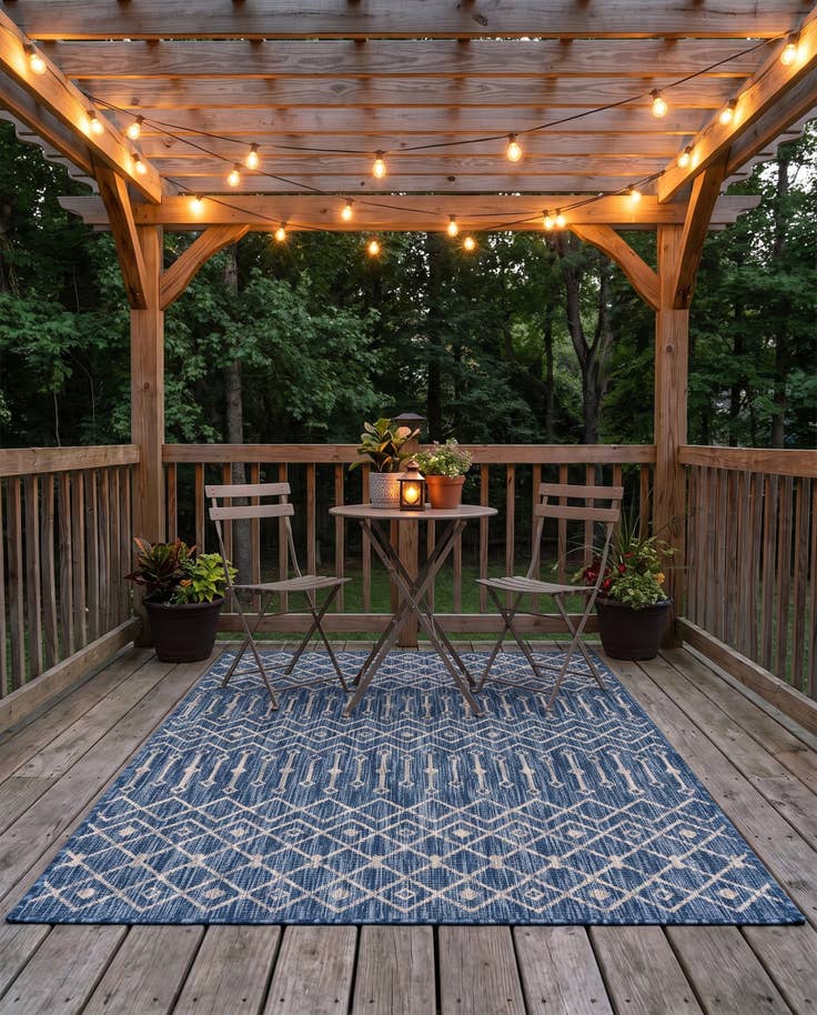 Detail image of 4' x 6' Easy-Clean Lattice Indoor / Outdoor Rug