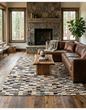 5' 2 x 8' 1 Cowhide - Patchwork Rug